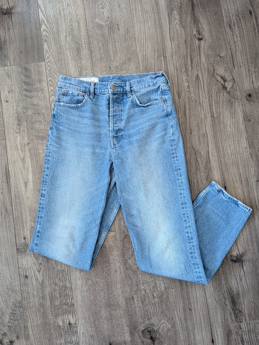 GAP Tall Cheeky Straight High-Rise Light Blue Denim Jeans 8T
